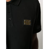 MOSCHINO Logo Patch Polo Shirt, Black