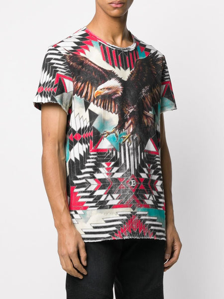 BALMAIN SIGNATURE WESTERN T-SHIRT, MULTICOLOR