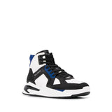 BALMAIN Color-Block High-Top Sneakers, White/ Cobalt Blue