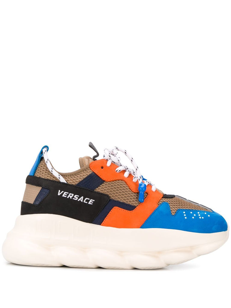 Versace Chain Reaction Sneakers in Orange for Men