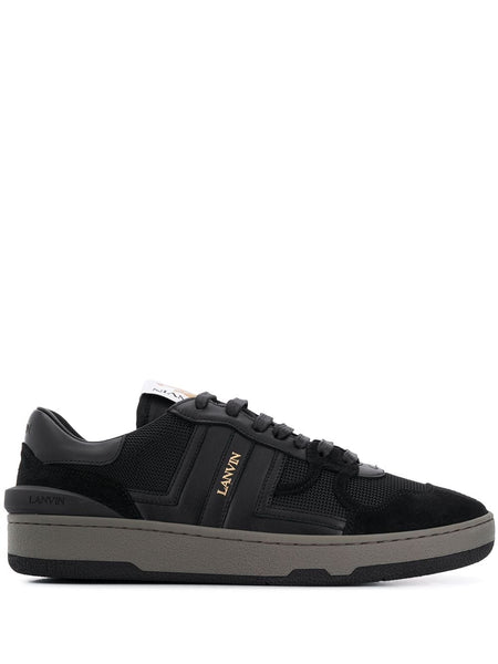 LANVIN LEATHER CLAY LOW-TOP SNEAKERS, BLACK