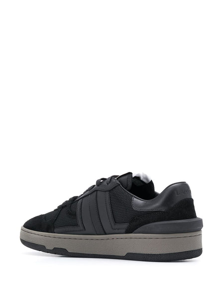 LANVIN LEATHER CLAY LOW-TOP SNEAKERS, BLACK