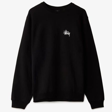 STUSSY Logo Embroidered Hoodie, Black