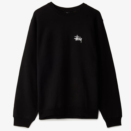 STUSSY Basic Crewneck Sweatshirt, Black