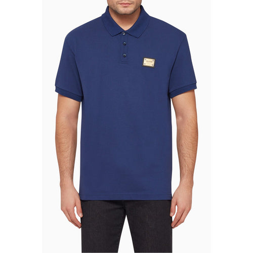 MOSCHINO Logo Patch Polo Shirt, Blue