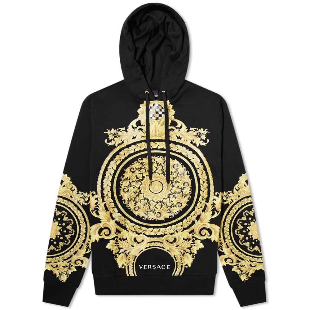 Versace hoodie black outlet and gold