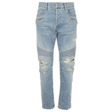 BALMAIN Ribbed Tapered Jean, Blue