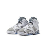 Air Jordan 6 Retro (GS), WHITE/MEDIUM GREY-COOL GREY