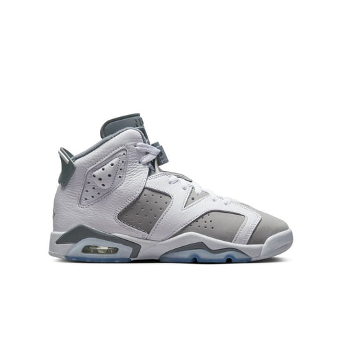 Air Jordan 6 Retro (GS), WHITE/MEDIUM GREY-COOL GREY