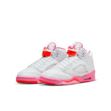 Jordan 5 Retro (GS), WHITE/PINKSICLE-SAFETY ORANGE