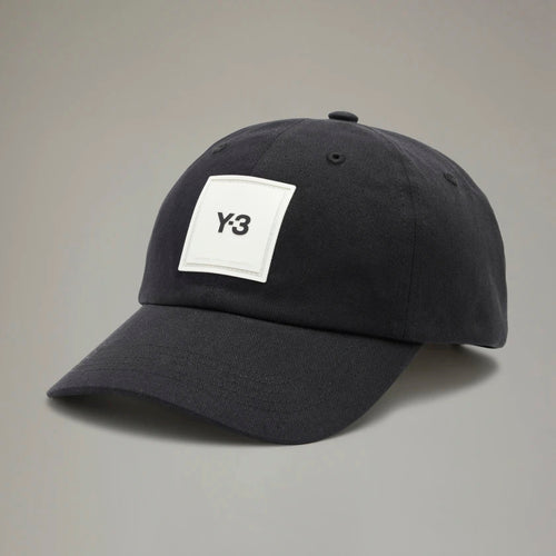 Y-3 SQUARE LOGO CAP, BLACK