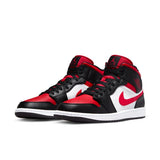 Air Jordan 1 Mid, BLACK/FIRE RED-WHITE