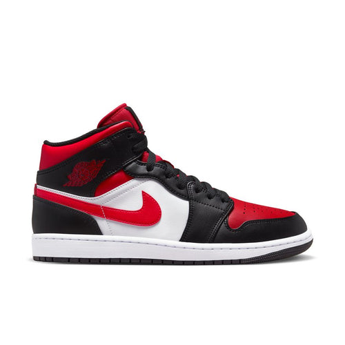 Air Jordan 1 Mid, BLACK/FIRE RED-WHITE