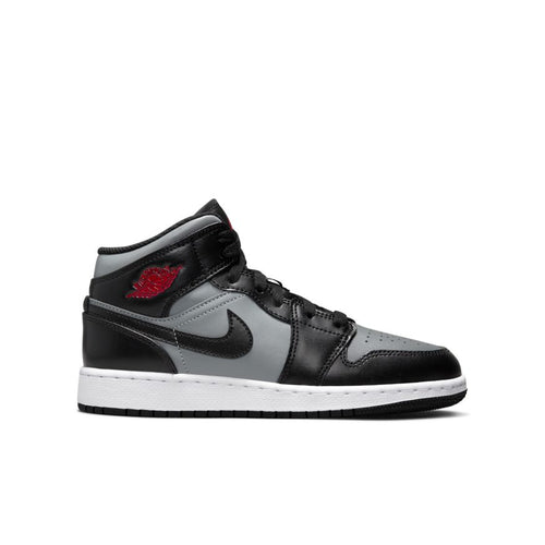 Air Jordan 1 Mid, BLACK/GYM RED-PARTICLE GREY-WHITE