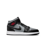 grey white red and black jordan 1