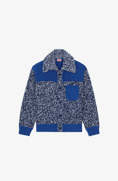 KENZO FISHERMAN KNIT CARDIGAN, MIDNIGHT BLUE