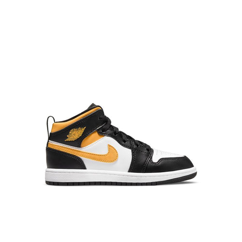 Jordan 1 Mid (PS), WHITE/POLLEN-BLACK