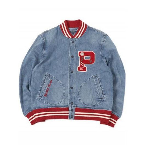 POLO RALPH LAUREN Denim Varsity Jacket, Blue