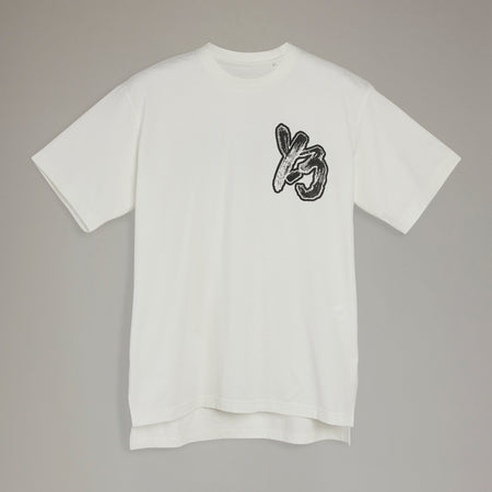 Y-3 M-BLOCK GRAPHIC HOODIE, WHITE