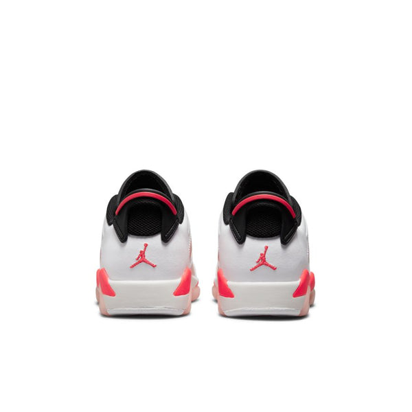 Girls Air Jordan VI Retro Low (GS) Shoe, WHITE/ATMOSPHERE-INFRARED 23-BLACK