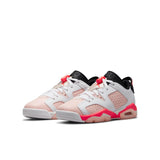 Girls Air Jordan VI Retro Low (GS) Shoe, WHITE/ATMOSPHERE-INFRARED 23-BLACK