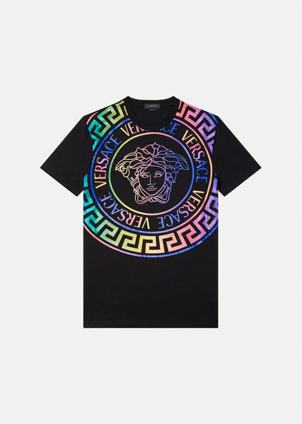 Versace Medusa Motif T-Shirt, Black Multicolor