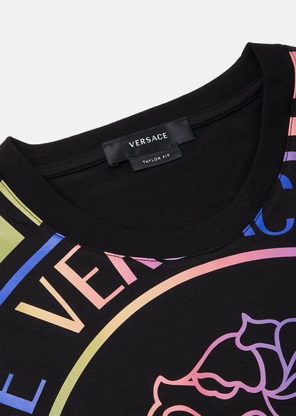 Versace Medusa Motif T-Shirt, Black Multicolor