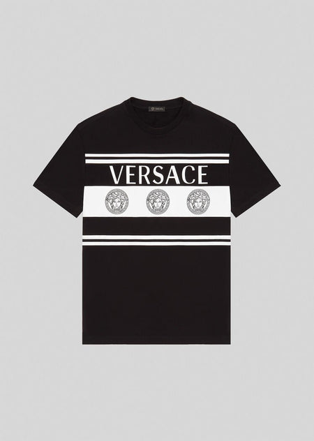 VERSACE Medusa Logo Printed T-Shirt, Black
