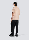 BALMAIN T-SHIRT WITH DESERT CAMO LOGO, BEIGE