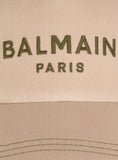 BALMAIN COTTON LOGO CAP, BEIGE
