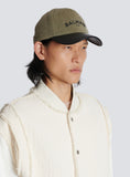 BALMAIN CANVAS LOGO CAP, KHAKI/BLACK