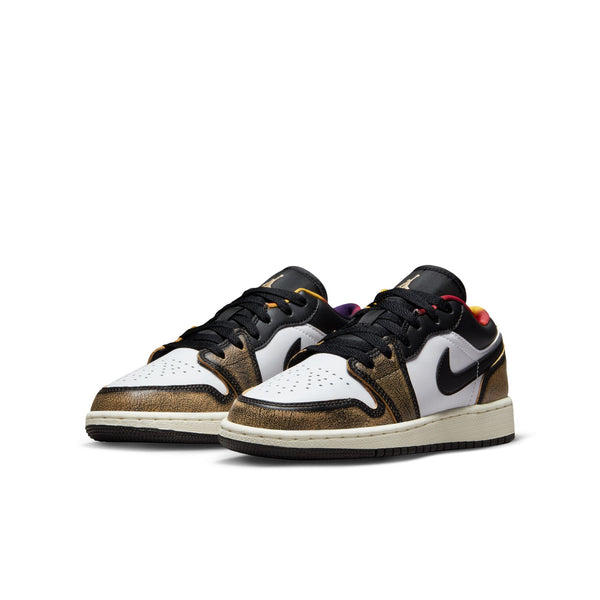 Air Jordan 1 Low SE (GS), BLACK/WHITE ONYX-WHITE-SAIL