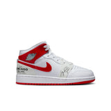 Air Jordan 1 Mid SS (GS), WHITE/UNIVERSITY RED