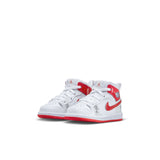 Jordan 1 Mid Sneaker School (TD), WHITE/UNIVERSITY RED