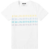 BALMAIN Multi Color Logo T-Shirt, White