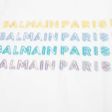 BALMAIN Multi Color Logo T-Shirt, White