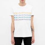 BALMAIN Multi Color Logo T-Shirt, White