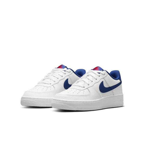 Nike Air Force 1 (GS), WHITE/DEEP ROYAL BLUE-UNIVERSITY RED