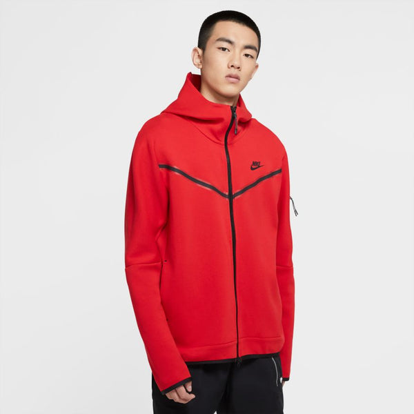 Nike Sportswear Tech Fleece Hoody, UNIVERSITY RED/BLACK – OZNICO