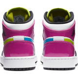 AIR JORDAN 1 MID SE (GS) WHITE/CYBER-ACTIVE FUCHSIA-BLACK