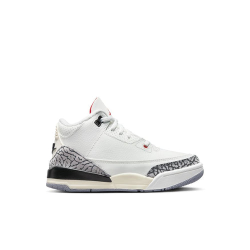 Jordan 3 Retro (PS), SUMMIT WHITE/FIRE RED-BLACK-CEMENT GREY