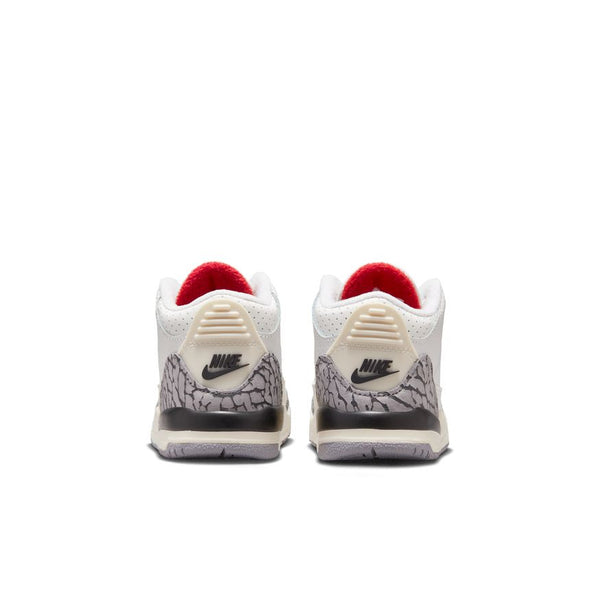 Jordan 3 Retro (TD), SUMMIT WHITE/FIRE RED-BLACK-CEMENT GREY