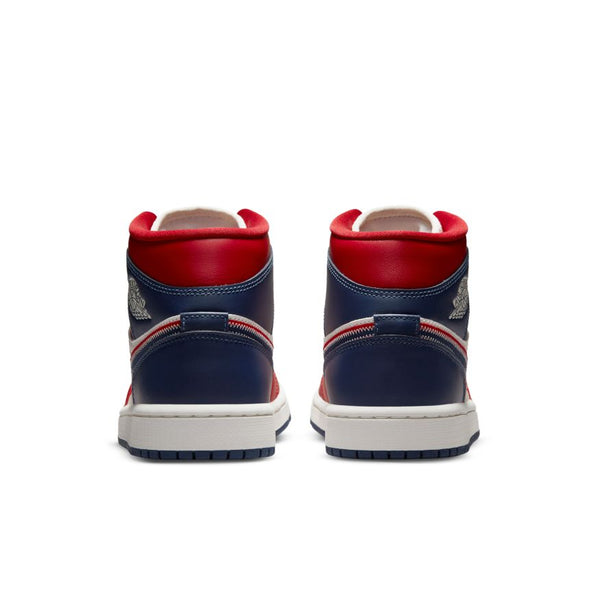 WMNS Air Jordan 1 Mid SE , GYM RED/MIDNIGHT NAVY-SAIL-LT IRON ORE