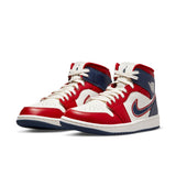 WMNS Air Jordan 1 Mid SE , GYM RED/MIDNIGHT NAVY-SAIL-LT IRON ORE