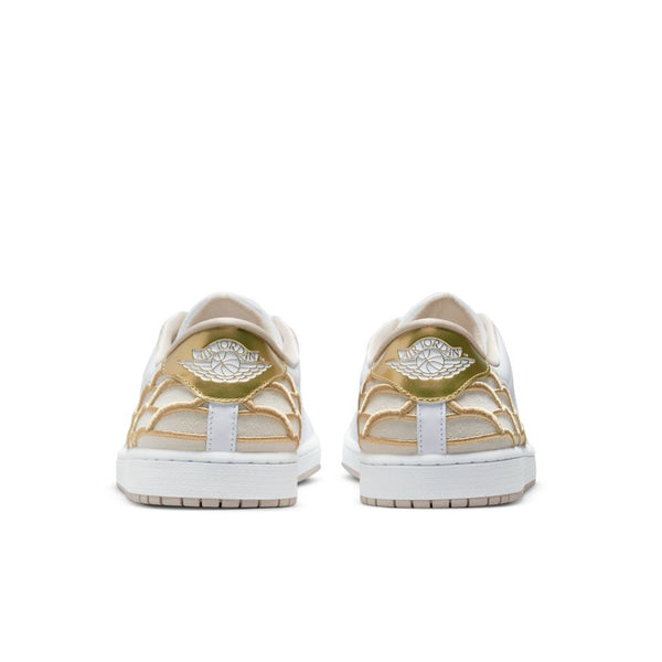 Air Jordan 1 Centre Court , WHITE/LT OREWOOD BRN-METALLIC GOLD