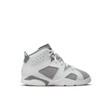 Jordan 6 Retro (PS) , WHITE/MEDIUM GREY-COOL GREY