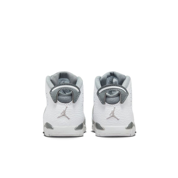 Jordan 6 Retro (TD), WHITE/MEDIUM GREY-COOL GREY