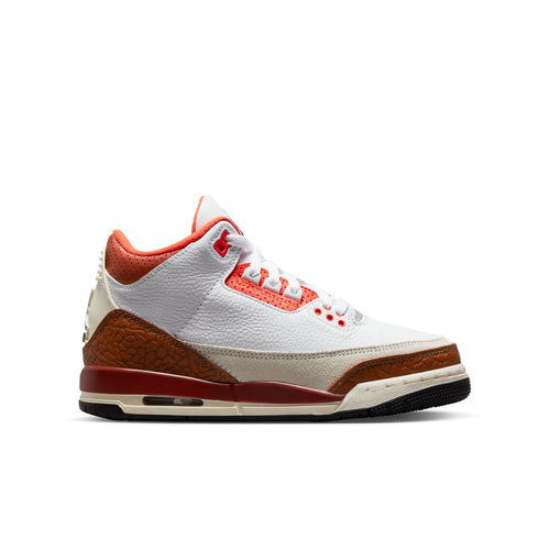 Air Jordan 3 Retro SE (GS), WHITE/BLACK-MARS STONE-TEAM ORANGE