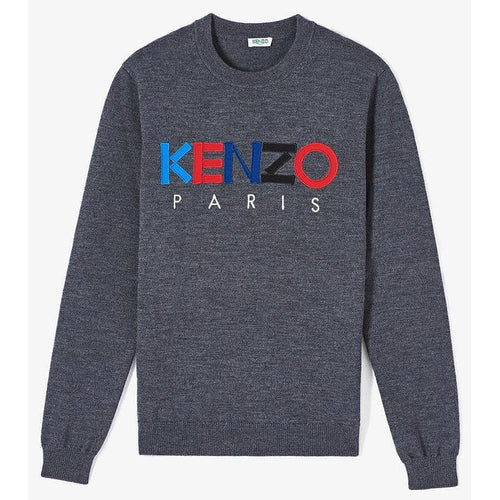 KENZO Logo Embroidered Sweater, Anthracite