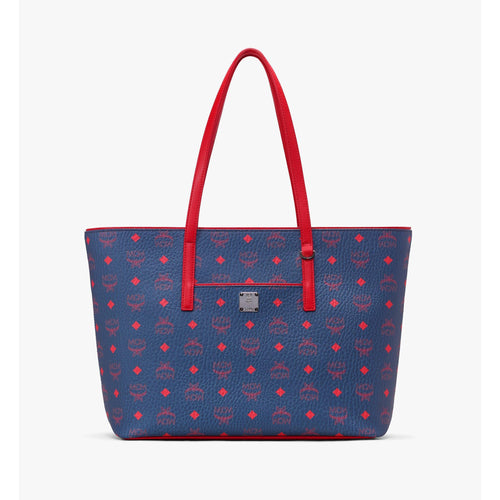 MCM Anya Shopper in Visetos, Deep Blue Sea